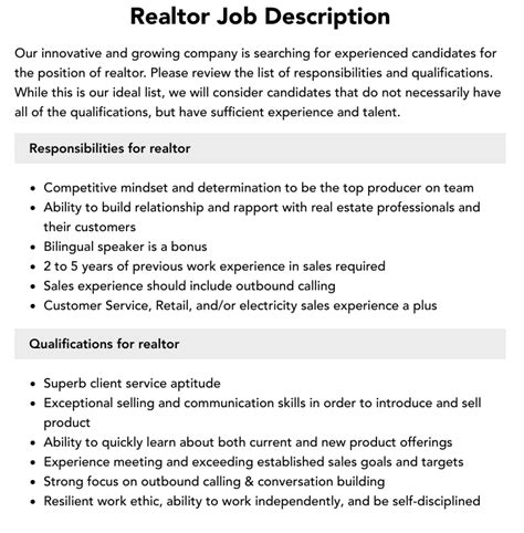 realtor jobs|realtor job responsibilities.